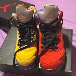 Jordan Red and Yellow High-Top Sneakers